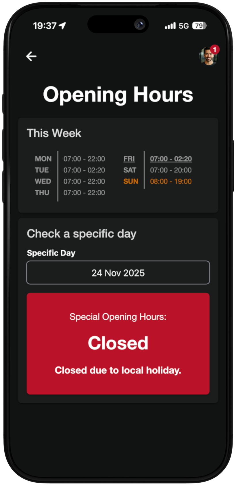 Opening Hours Module